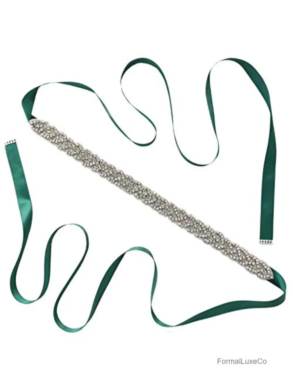 Rhinestone Satin Sash Belt for Wedding Evening Gown Crystal Bridal Belt